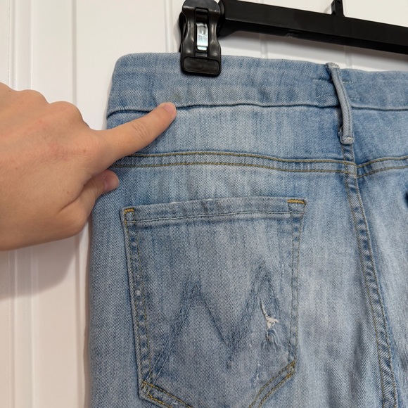 Mother Jeans The Looker Ankle Fray Women’s 27 Distressed Denim Blue Raw Hem - Picture 13 of 15